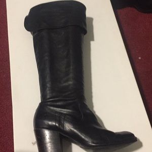 Black Leather Frye Boots